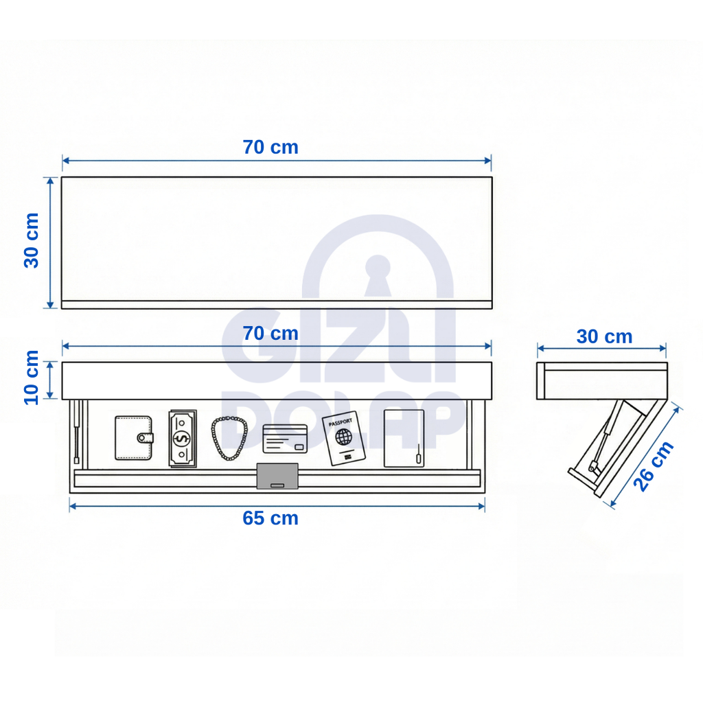 Gizli Bölmeli Raf Beyaz Renk