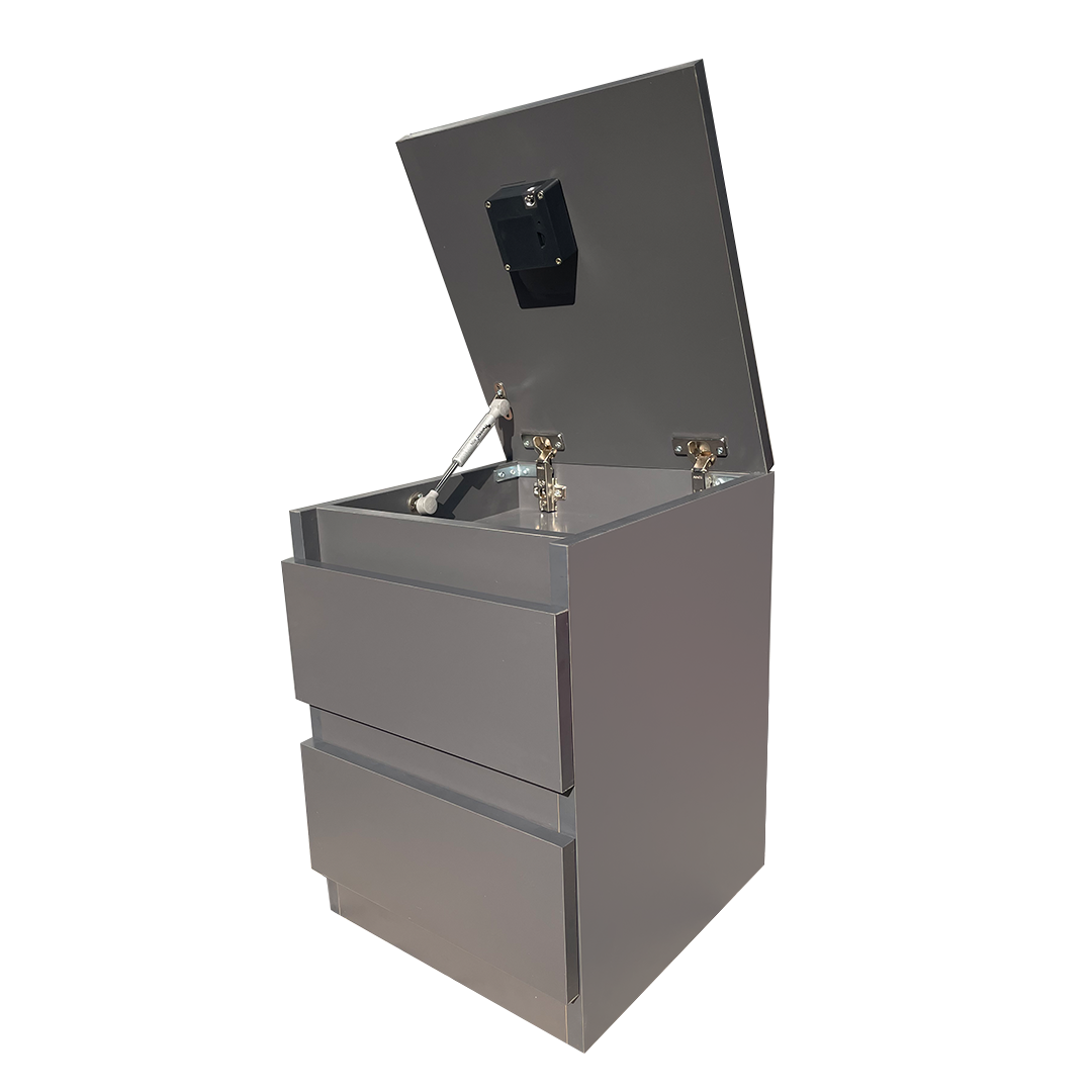 Gizli Bölmeli Komodin Antrasit Renk