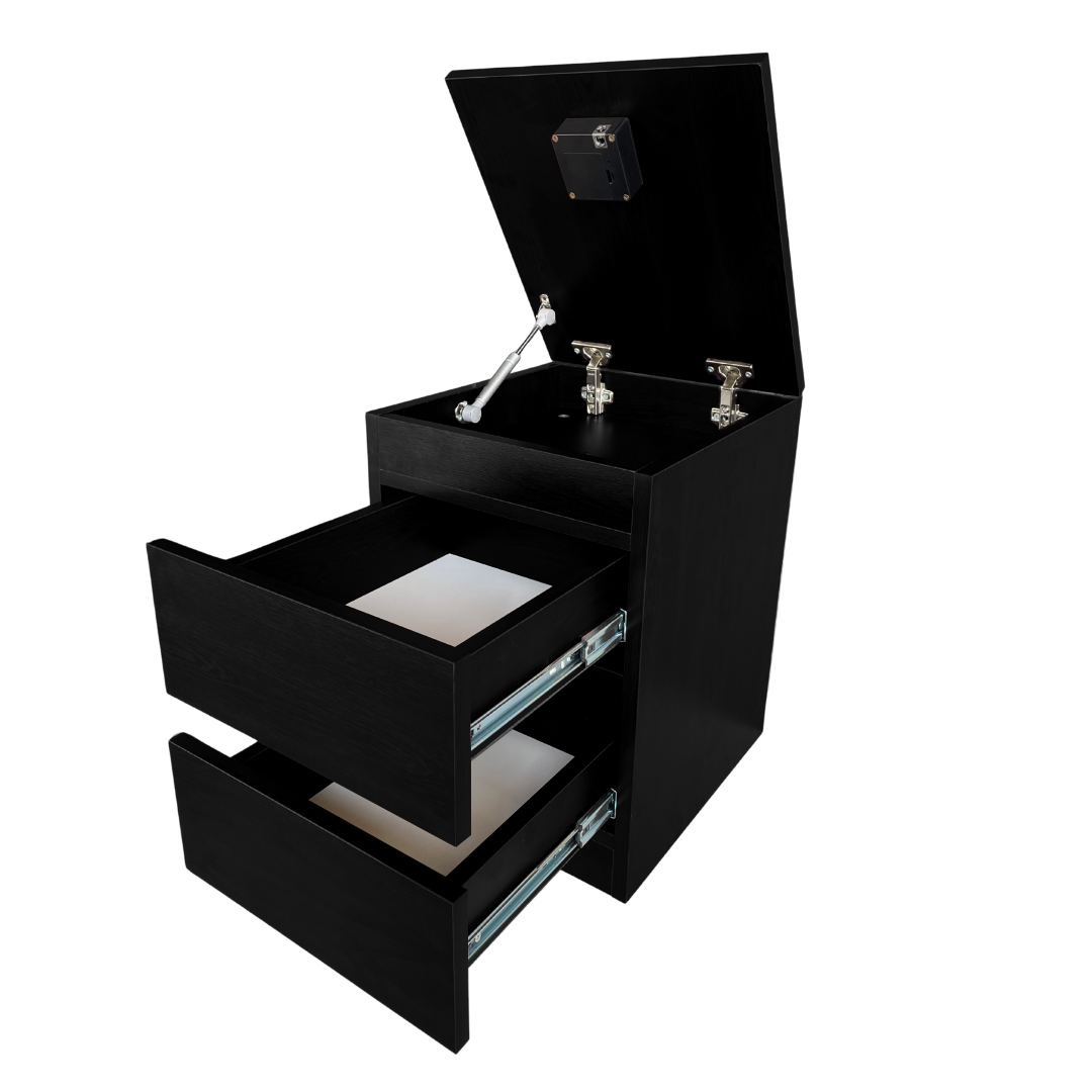 Gizli Bölmeli Komodin Siyah Renk