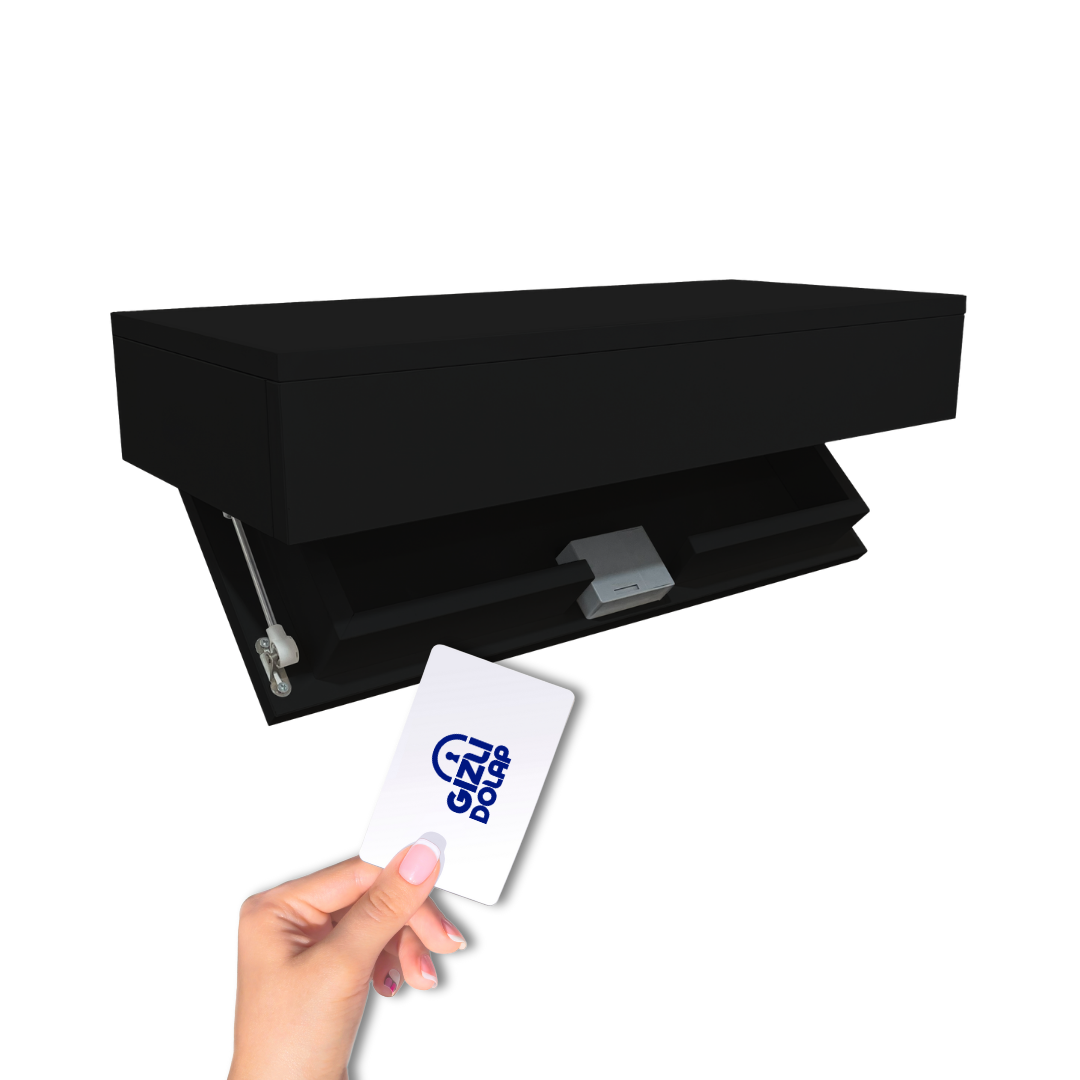 Gizli Bölmeli Raf Siyah Renk